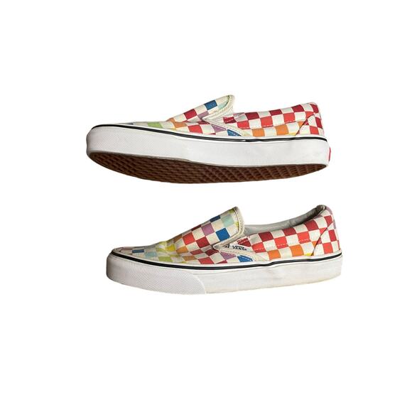 Vans Classic Slip-On Sneakers Rainbow - Women’s Size 6.5. - Picture 4 of 7